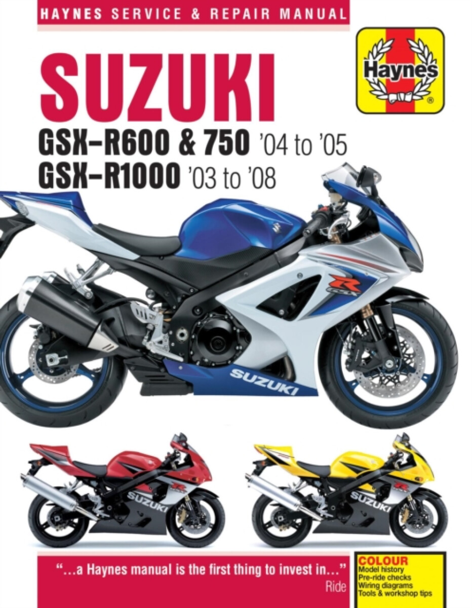 Kniha Suzuki GSX-R600/750 (04 - 05) a GSX-R1000 (03 - 08) Haynes Repair Manual