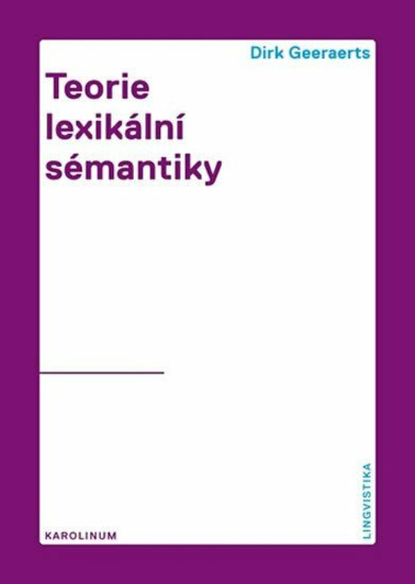 Kniha Teorie lexikální sémantiky
