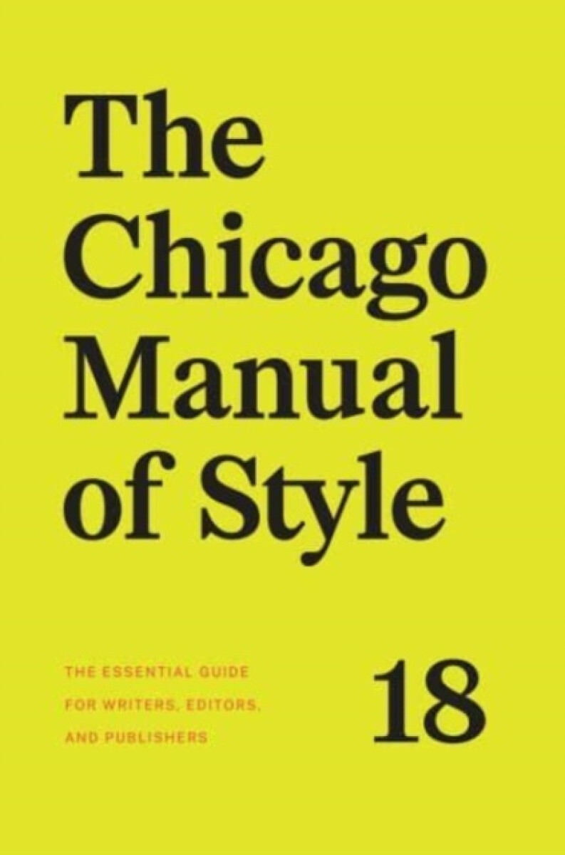 Kniha Chicago Manual of Style, 18th Edition
