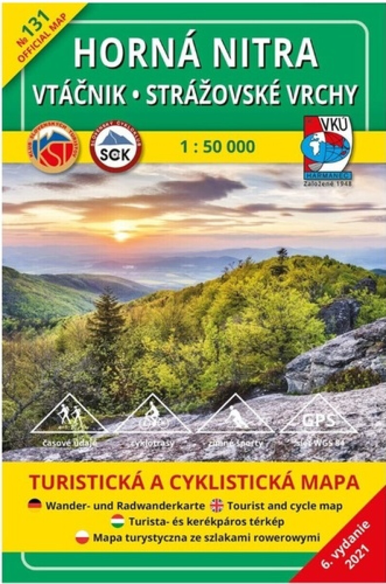 Horná Nitra - Vtáčnik - Strážovské vrchy 1:50 000 (Turistická mapa 131)