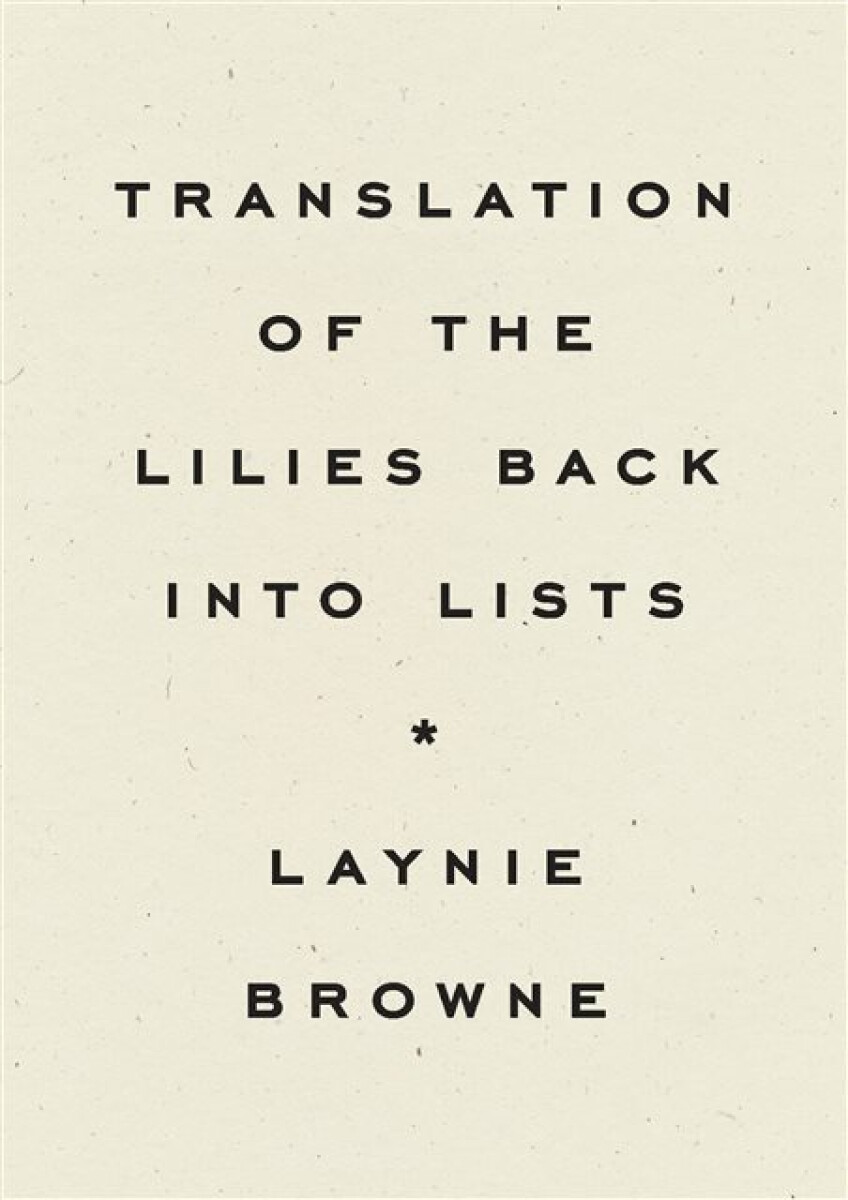 Kniha Translating the Lilies Back into Lists