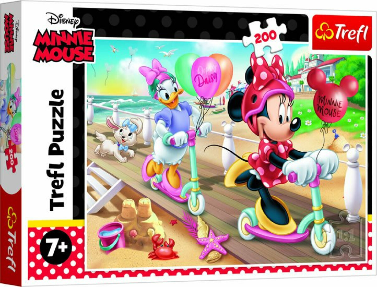 Trefl Puzzle Minnie - Na pláži / 200 dílků