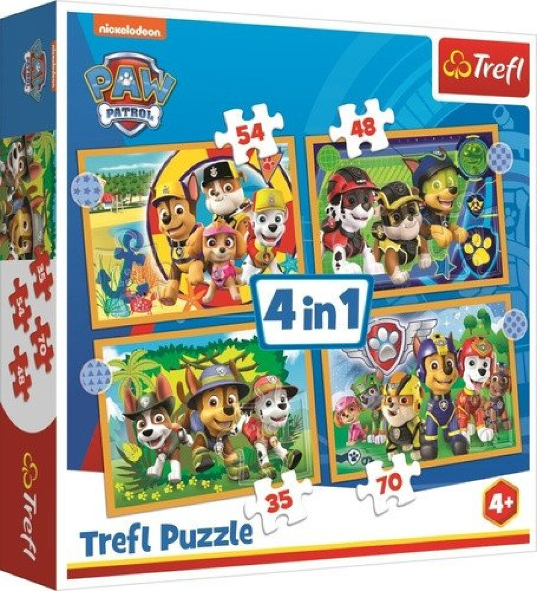 Levně Puzzle Tlapková patrola: Prázdniny 4v1