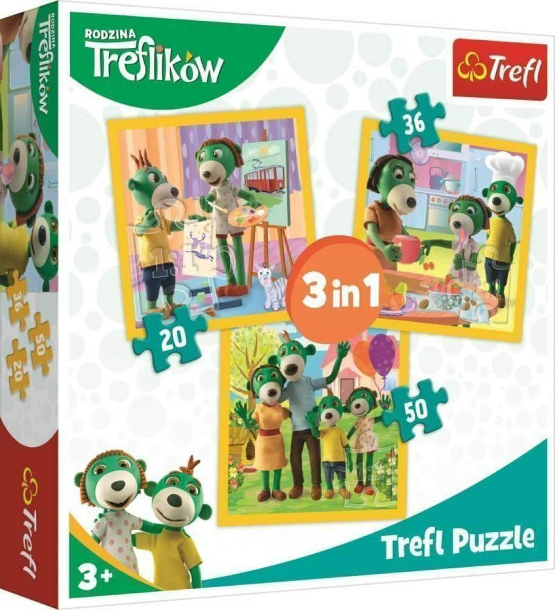 Trefl Puzzle Treflíci – Být spolu je fajn 3v1 (20,36,50 dílků)
