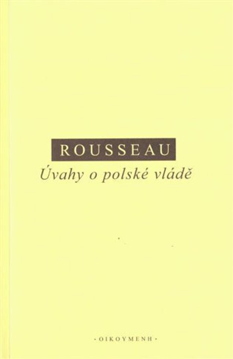 Kniha Úvahy o polské vládě