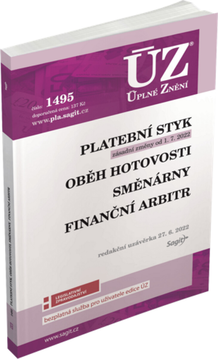 ÚZ 1495 Platební styk, oběh hotovosti, směnárny, finanční arbitr