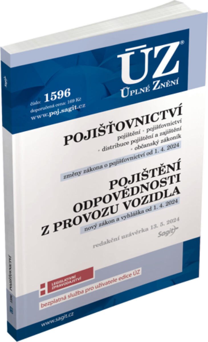 ÚZ č. 1596 – Pojišťovnictví, pojištění odpovědnosti z provozu vozidla