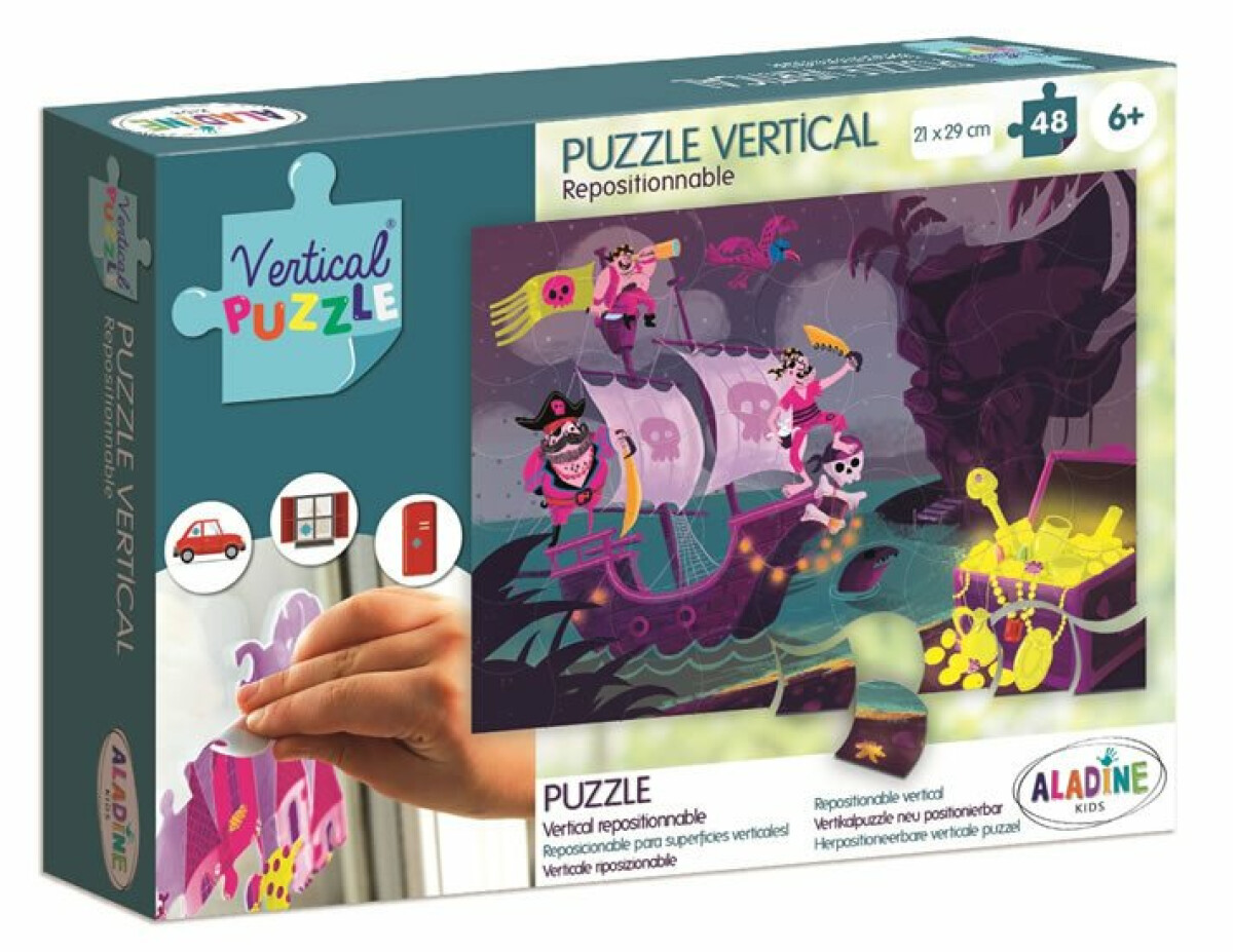 Vertikální okenní puzzle – Piráti 48 dílků