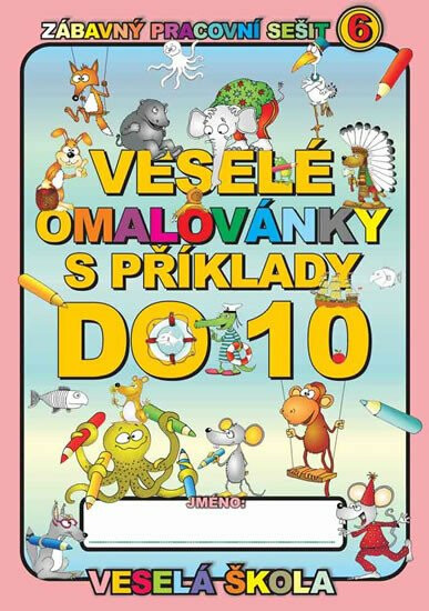 Kniha Veselé omalovánky s příklady do 10