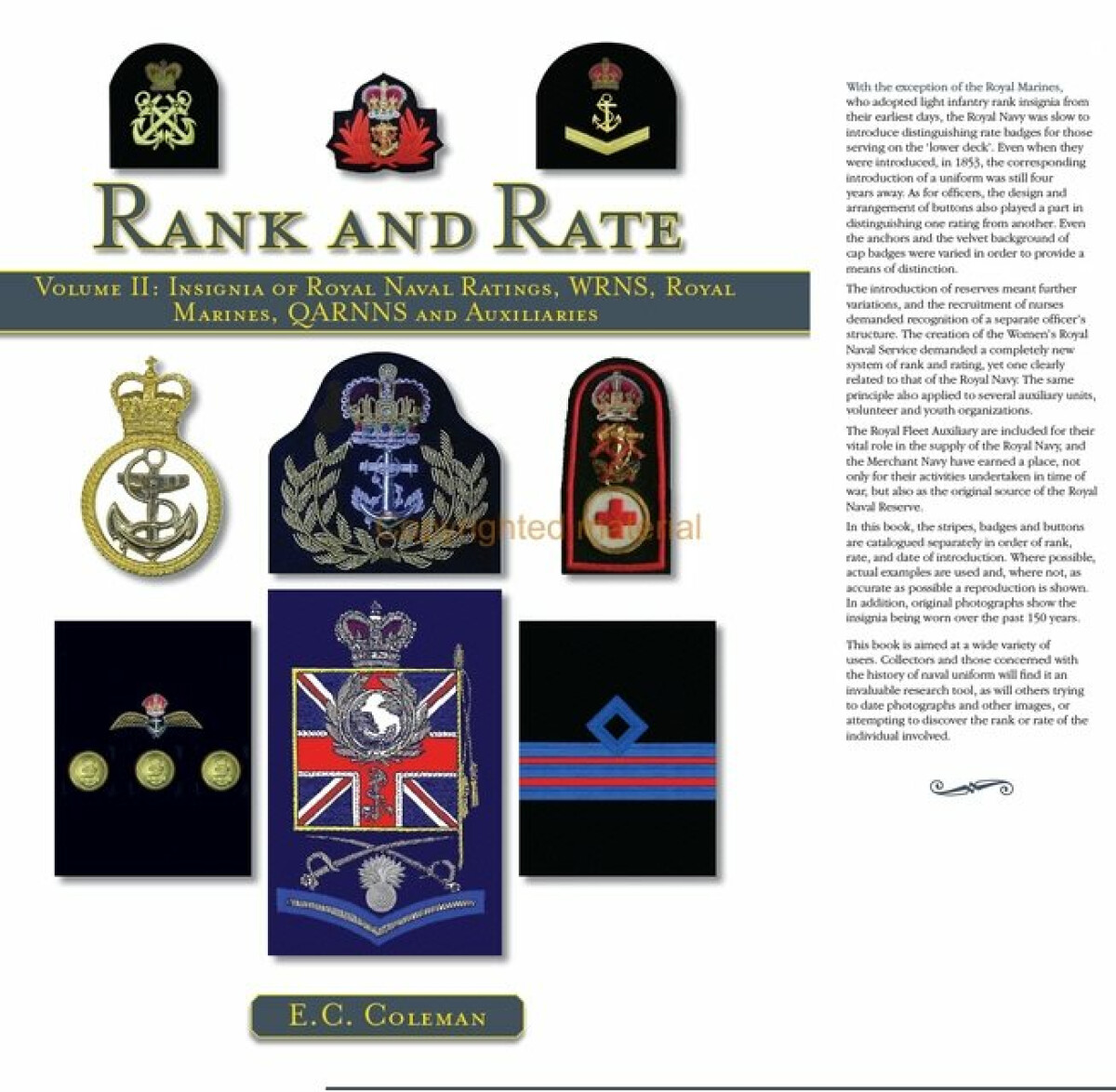 Kniha Volume II: Insignia of Royal Naval Ratings, WRNS, Royal Marines, QARNNS and Auxiliaries Rank and Rate