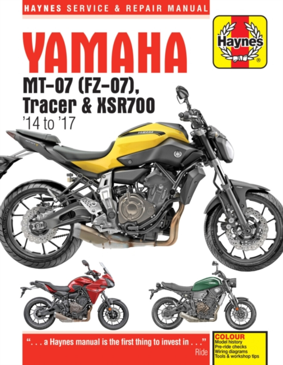 Kniha Yamaha MT-07, Tracer a XSR700 (14 to 17) Haynes Repair Manual