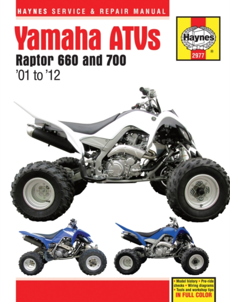 Kniha Yamaha Raptor 660 a 700 ATVs (01 - 12) Haynes Repair Manual