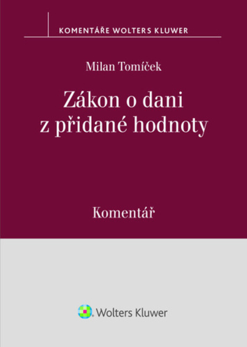 Zákon o dani z přidané hodnoty -  Milan Tomíček