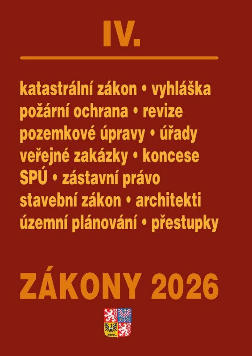 Kniha Zákony IV 2026 Stavebnictví, půda