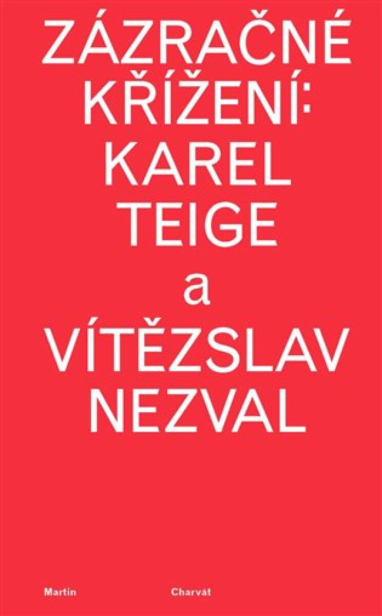 Kniha Zázračné křížení: Karel Teige a Vítězslav Nezval