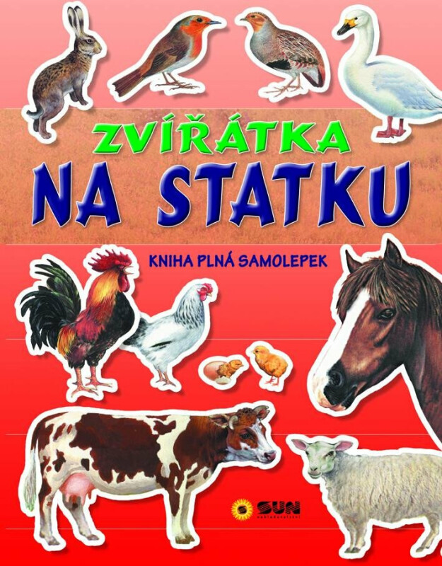Zvířátka na statku kniha plná samolepek