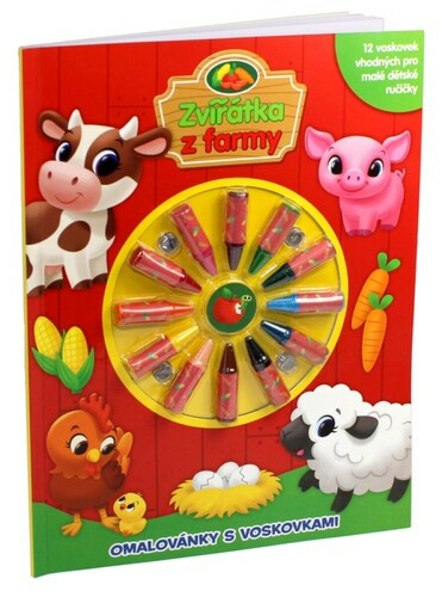 Kniha Zvířátka z farmy - Omalovánky s voskovkami