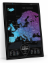 Stírací mapa Evropy Travel Map - Black Europe 3