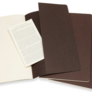 Moleskine - sešity 3 ks čisté, hnědé L