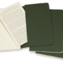 Moleskine - sešity 3 ks čisté, zelené S