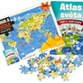 Kniha a puzzle Atlas světa 2