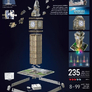 3D Puzzle Iconics Big Ben (Noční edice) 216 dílků 3