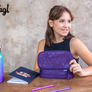 BAAGL SET 3 Coolmate Plum: batoh, penál, sáček