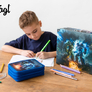 BAAGL Školní penál třípatrový Roboti