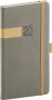 Kapesní diář Twill 2020, šedozlatý 9 × 15,5 cm
