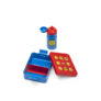 LEGO ICONIC Classic svačinový set (láhev a box) - červená/modrá