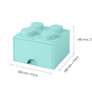 LEGO úložný box 4 s šuplíkem - aqua