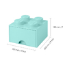 LEGO úložný box 4 s šuplíkem - aqua