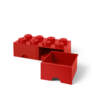 LEGO úložný box 8 s šuplíky - červená
