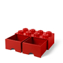 LEGO úložný box 8 s šuplíky - červená