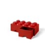 LEGO úložný box 8 s šuplíky - červená