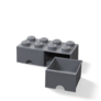 LEGO úložný box 8 s šuplíky - tmavě šedá