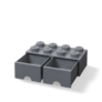 LEGO úložný box 8 s šuplíky - tmavě šedá