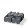 LEGO úložný box 8 s šuplíky - tmavě šedá