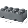 LEGO úložný box 8 s šuplíky - tmavě šedá