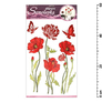 Samolepící dekorace 1380 vlčí máky s motýli,  60x33 cm