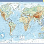 Svět - nástěnná fyzická mapa 1:22 000 000