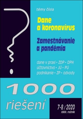 1000 riešení 7-8/2020  – Mimoriadne opatrenia v súvislosti s koronavírusom - 