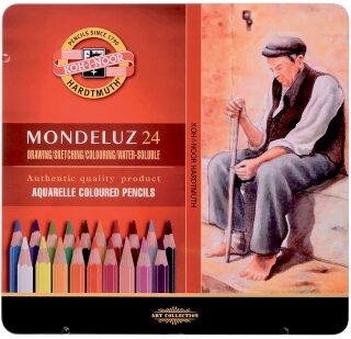 Sada akvarelových pastelek Mondeluz 24ks v plechovém obalu - neuveden