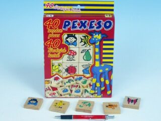 Pexeso dřevo - společenská hra / 40 ks v krabici - neuveden