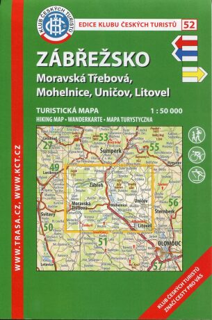 KČT 52 Zábřežsko (Moravská Třebová, Mohelnice, Uničov, Litovel) 1:50 000/tusristická mapa - neuveden