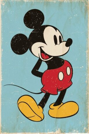 Plakát Myšák Mickey (Mickey Mouse) - Retro - 