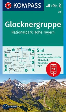 Glocknergruppe, Nationalpark Hohe Tauern 1:50 000 / turistická mapa KOMPASS 39 - neuveden