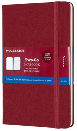 Moleskine - zápisník Two-go - červený, čistý/linkovaný M - neuveden