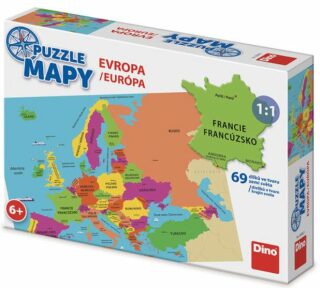Puzzle mapy Evropa - 69 dílků - neuveden