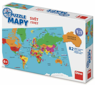 Puzzle mapy Svět - 82 dílků - neuveden